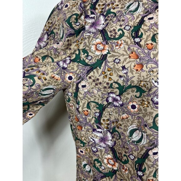 Vintage RRRRuss Womens Floral Ruffle Neck Blouse - Picture 2 of 13